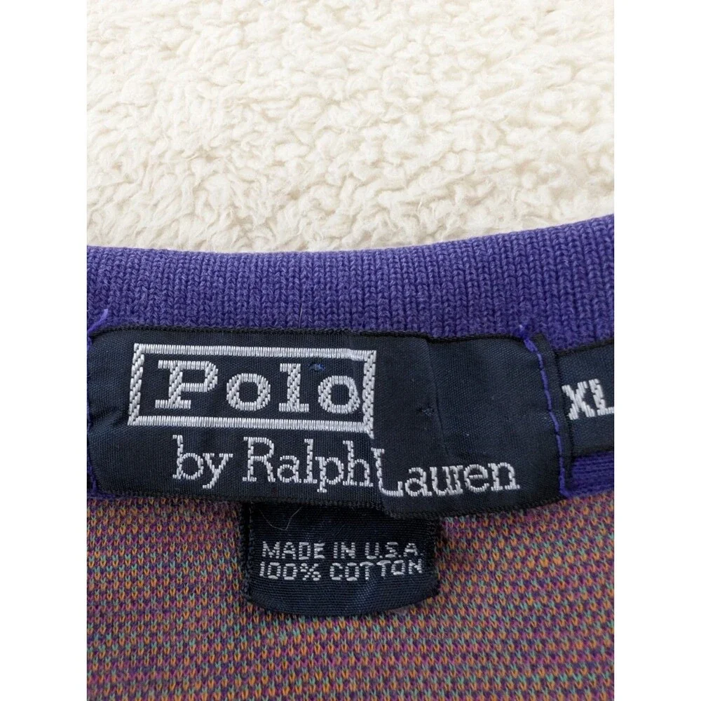 Polo Ralph Lauren Vintage 1980's Plaid Polo Shirt XL USA FLAWED RARE See Photos